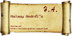 Halasy András névjegykártya